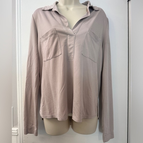 BCBG Max Azria Soft Beige Modal Blend Long Sleeve Top Size S - Picture 3 of 10